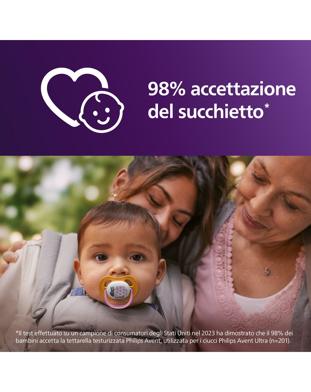 Succhietti ultra air collection 6-18m fiore e coccinella, a base vegetale - set da 2 ciucci - philips avent