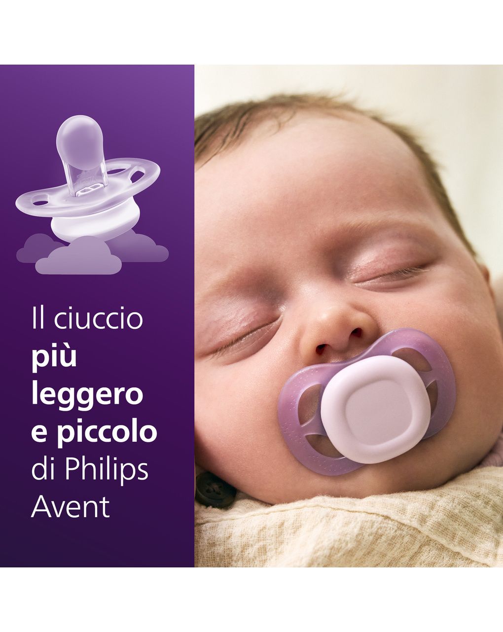 Succhietti ultra start 0-2m day pastello giallo e viola, a base vegetale - set da 2 ciucci - philips avent