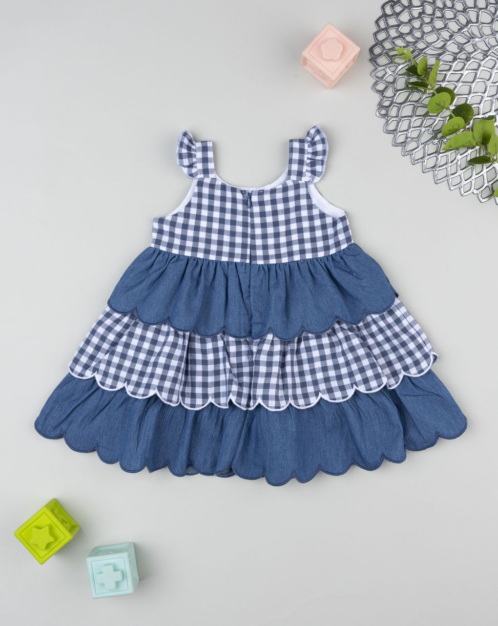 Abito estivo bimba vichy blu