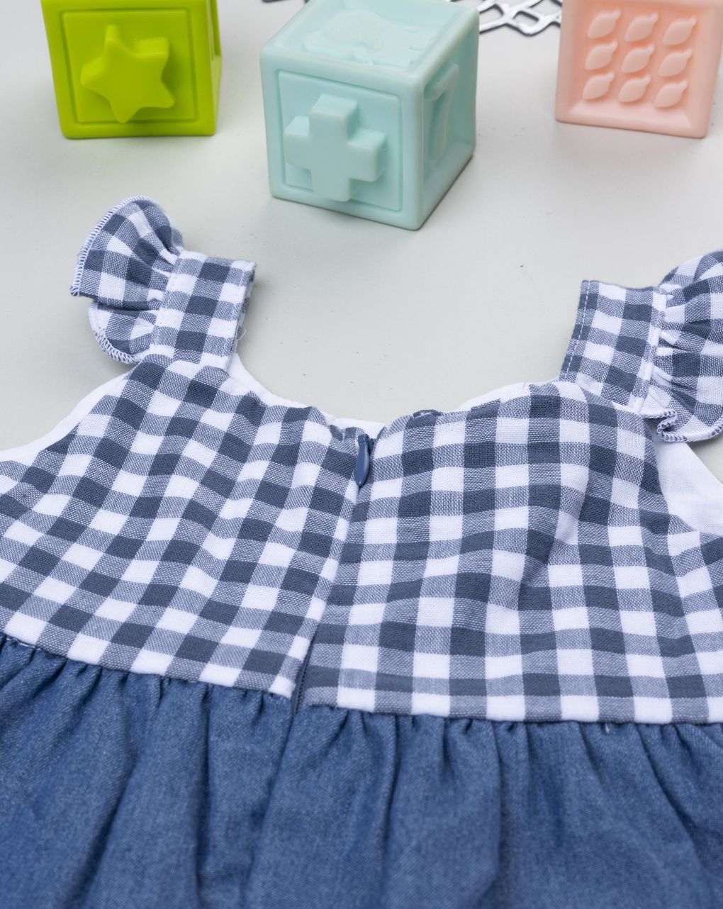 Abito estivo bimba vichy blu