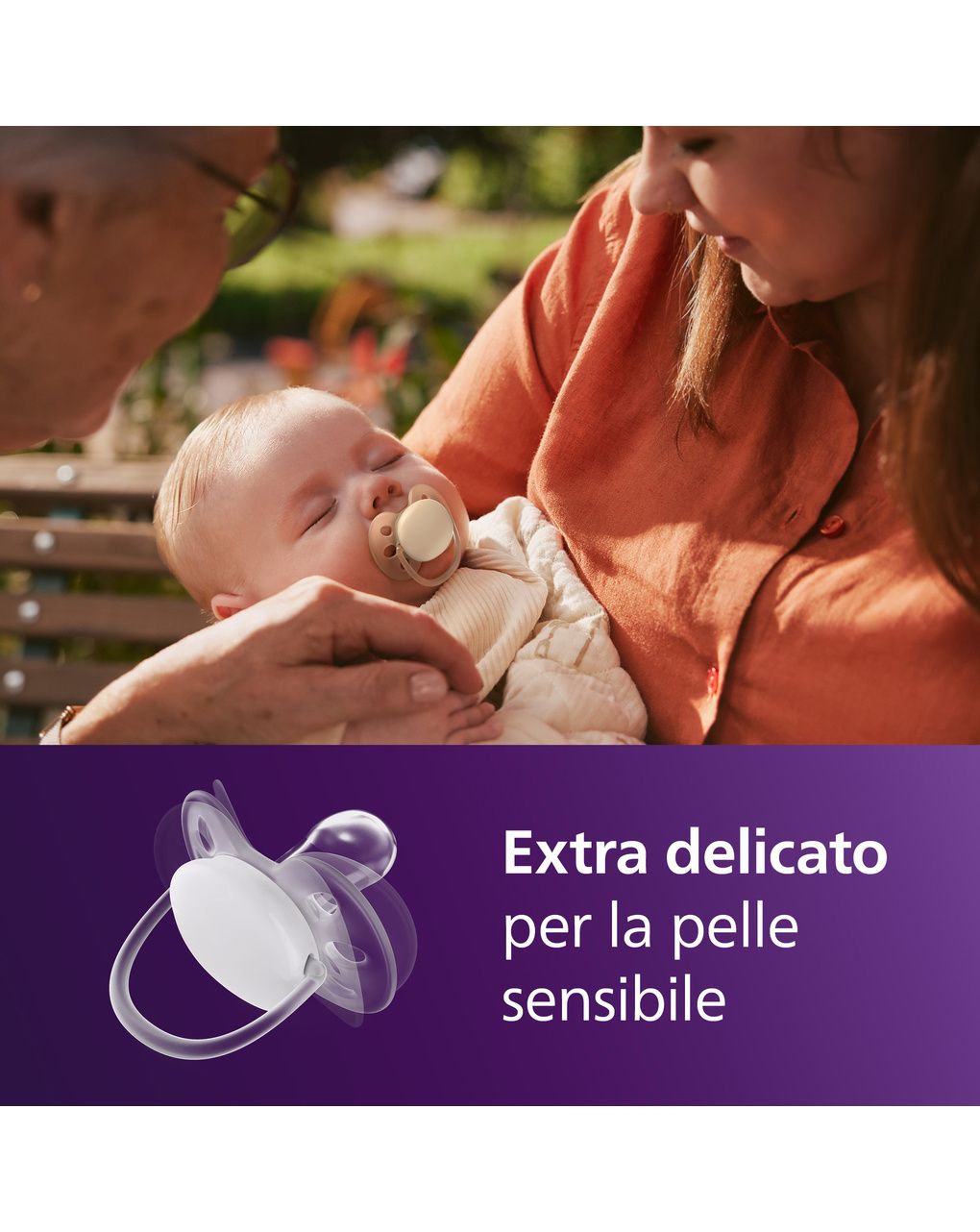 Succhietti ultra soft 0-6m pastello crema e rosa, a base vegetale - set da 2 ciucci - philips avent