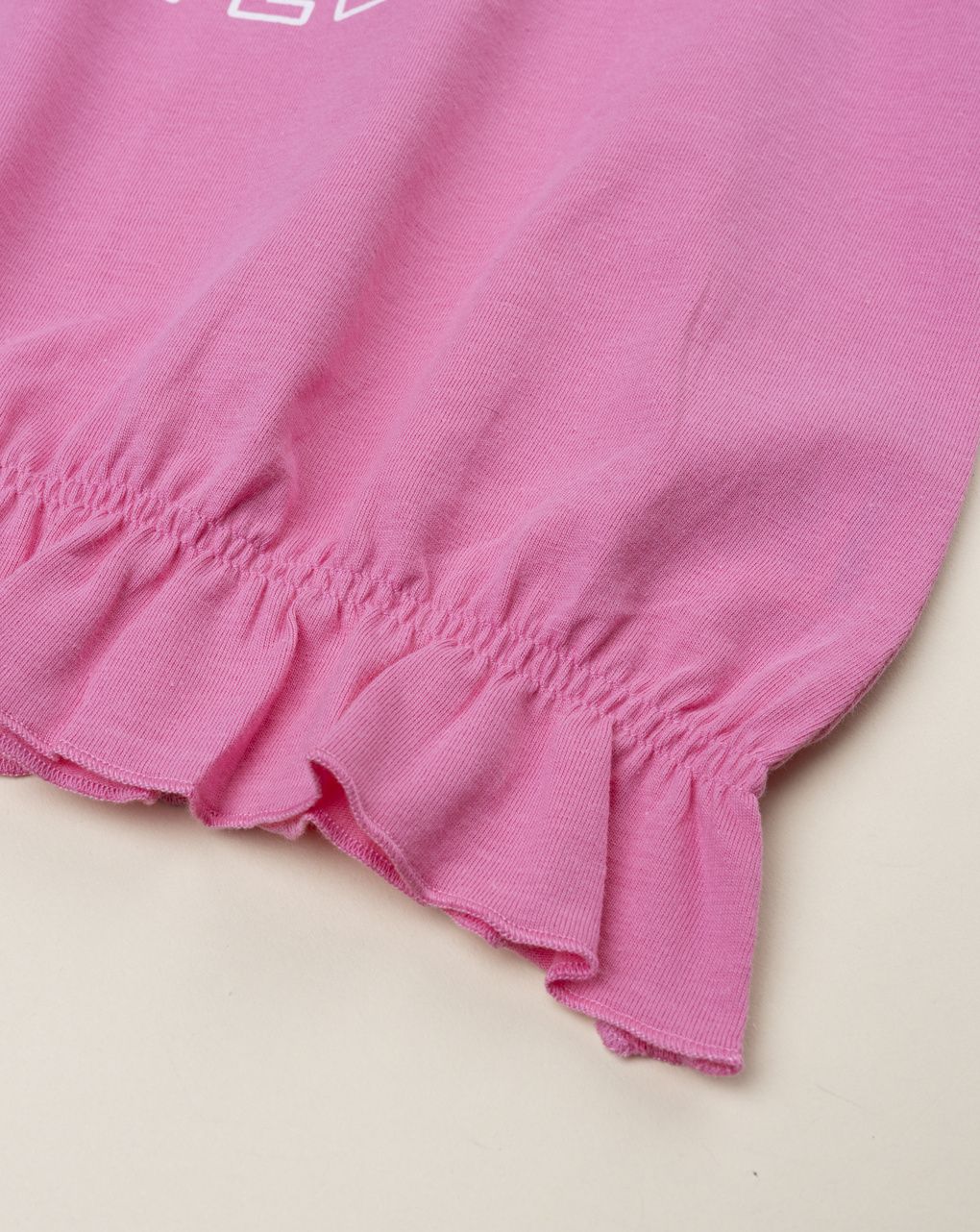 T-shirt bambina fucsia bordo elasticato