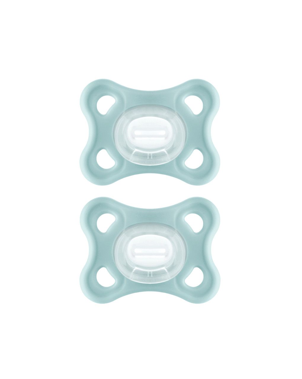 Succhietto comfort 3-12 mesi (set da 2), 100% silicone, con porta ciuccio sterilizzatore, neutro - mam