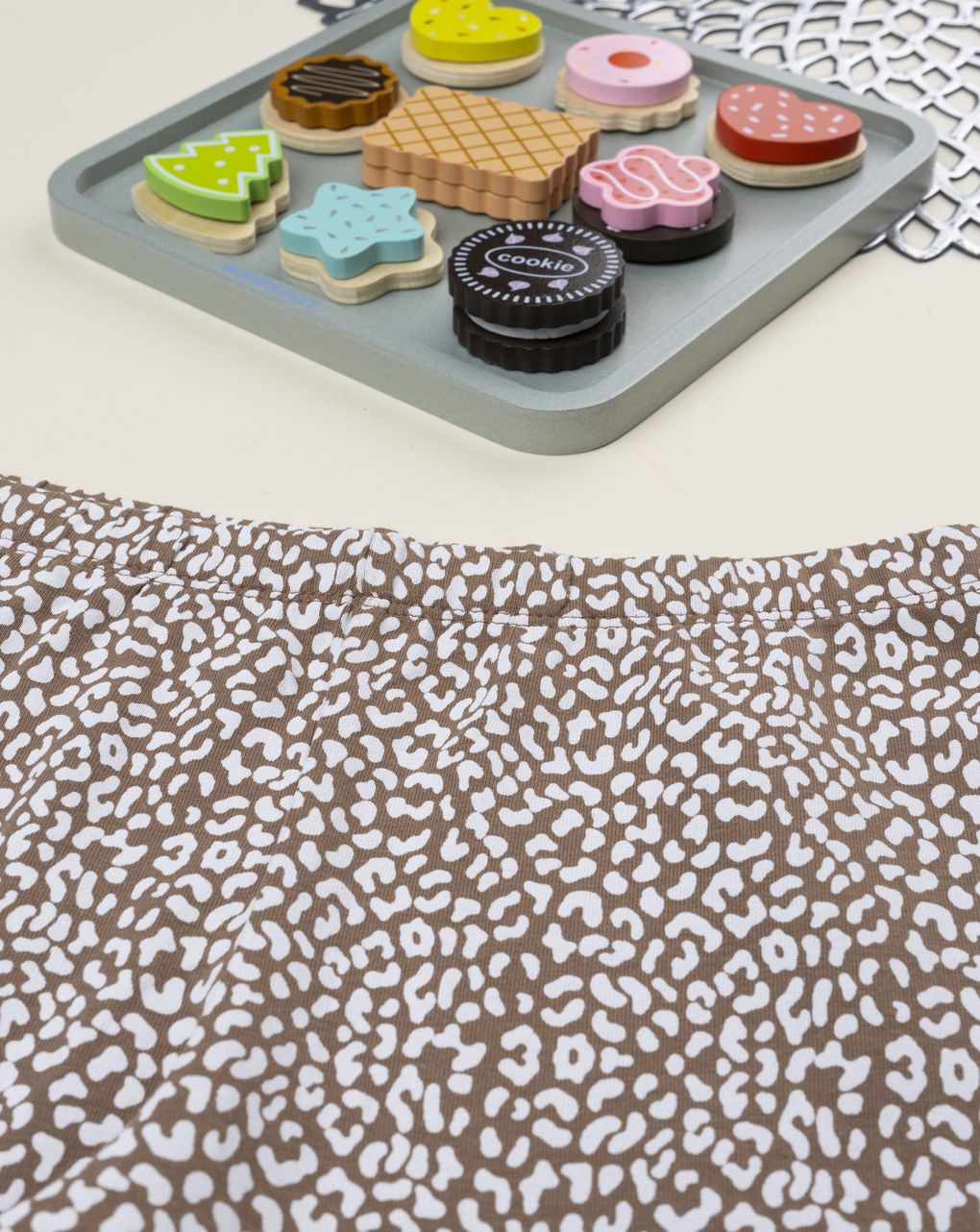 Legging bimba marrone maculato