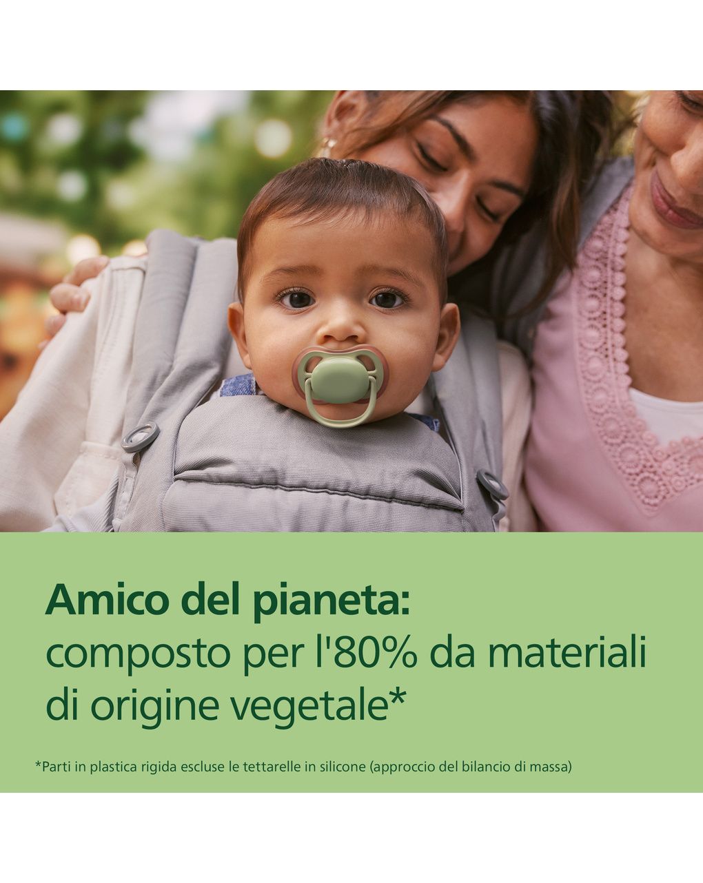Succhietti ultra air day&night 6-18m pastello verde e foglia, a base vegetale - set da 2 ciucci - philips avent