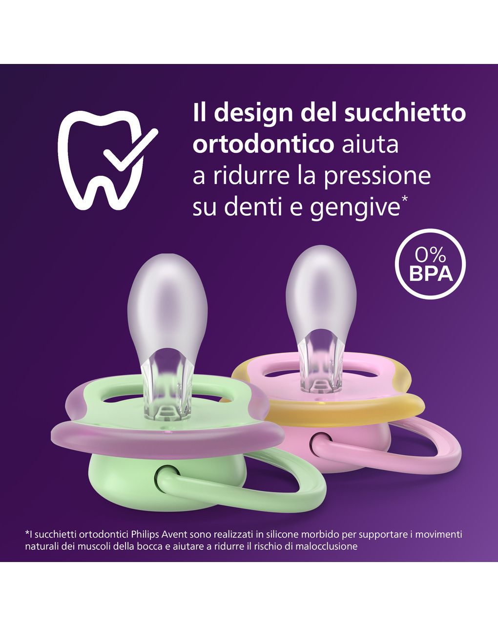 Succhietti ultra air 6-18m foglia e leopardo, a base vegetale - set da 2 ciucci - philips avent