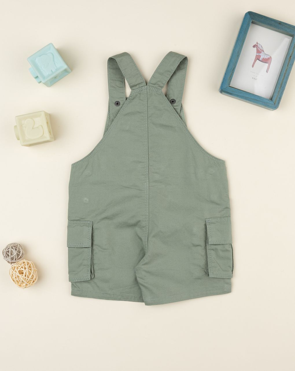 Salopette bimbo verde dino