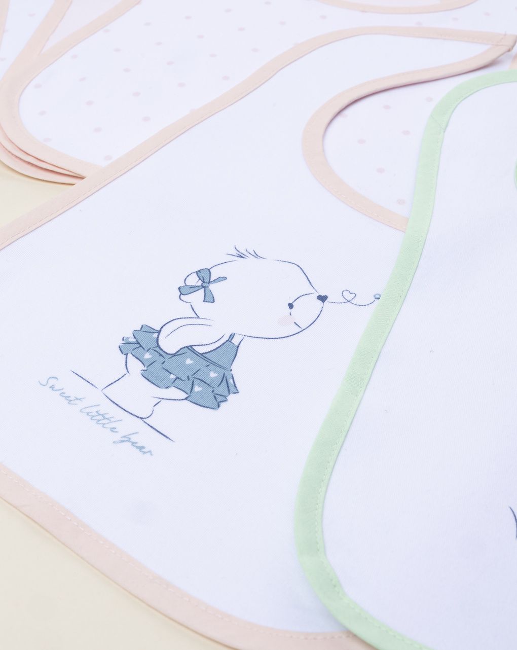 Pack 5 bavaglini bimba plastificati romantic