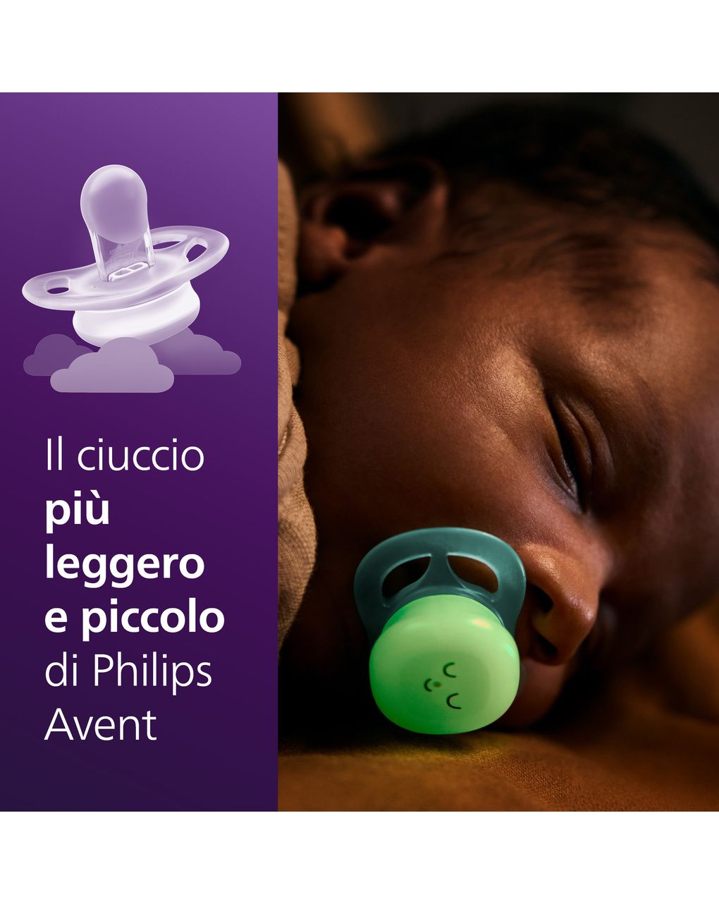 Succhietti ultra start 0-2m night pastello verde e blu smile e sleep, a base vegetale - set da 2 ciucci - philips avent