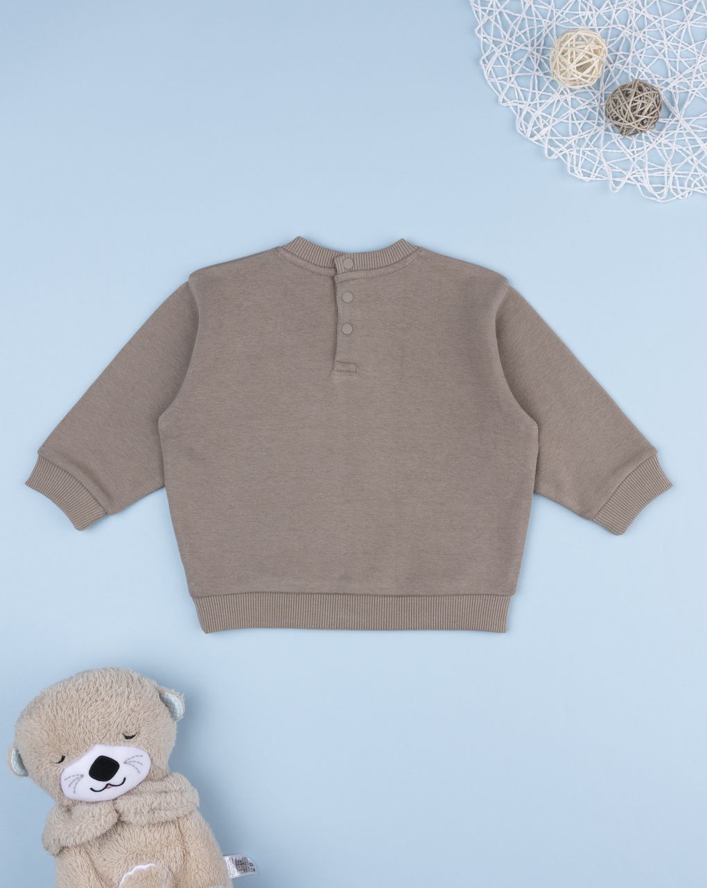 Felpa bimbo marrone stampa animali