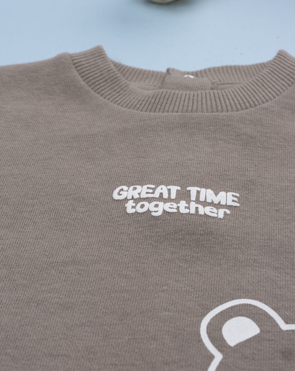 Felpa bimbo marrone stampa animali