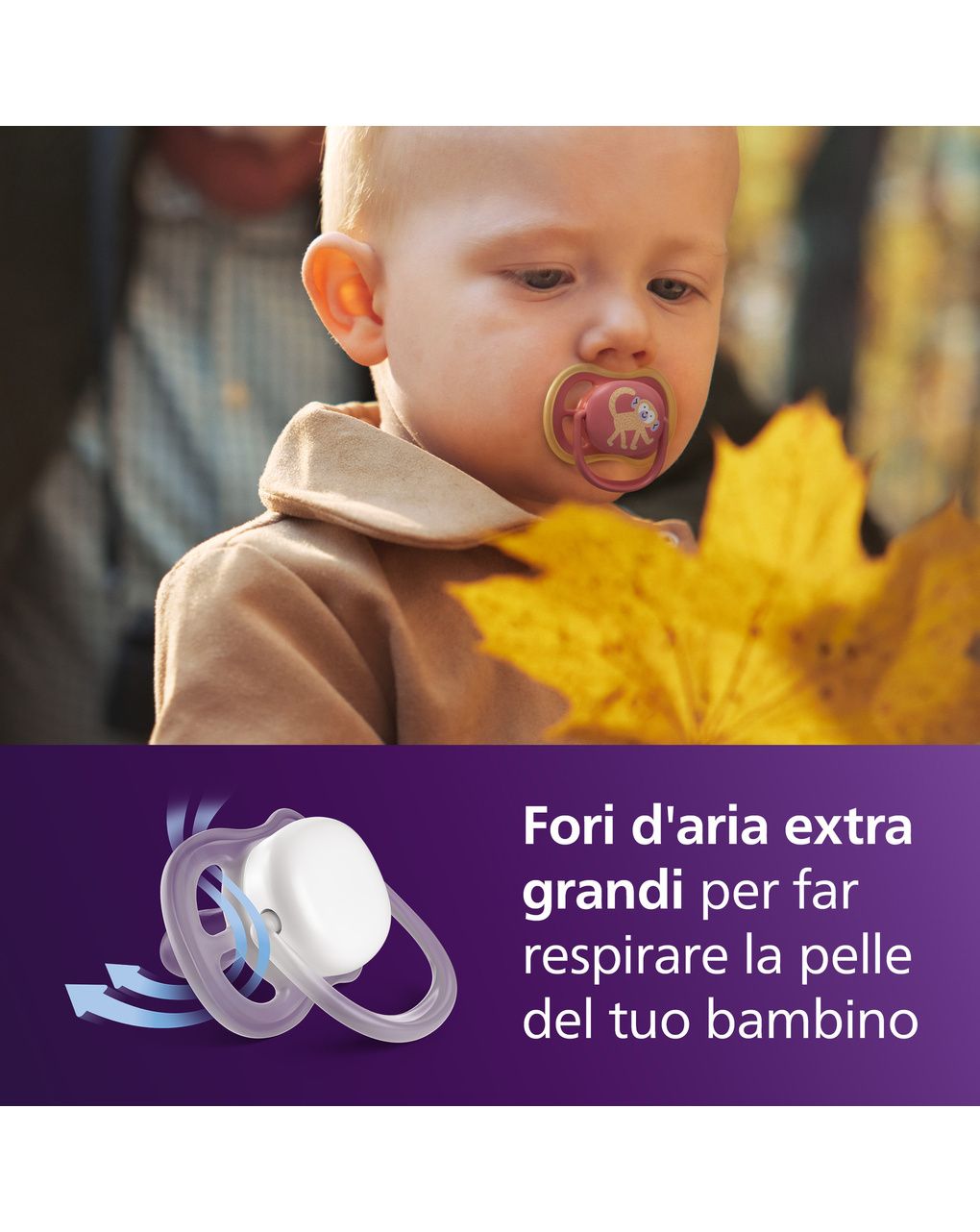 Succhietti ultra air 18m+ camaleonte e scimmia, a base vegetale - set da 2 ciucci - philips avent