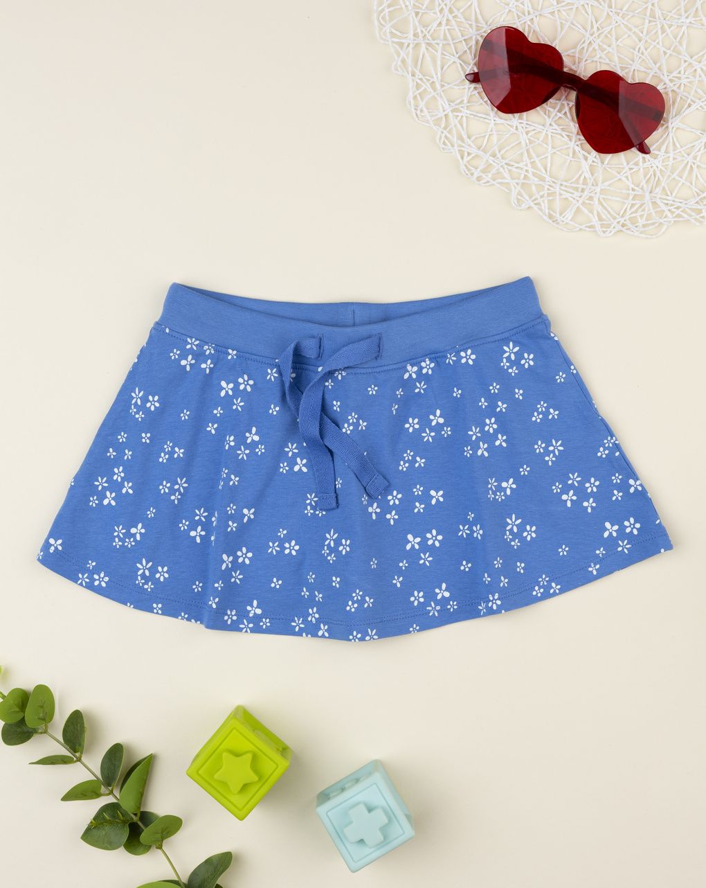 Gonnapantalone bimba blu allover