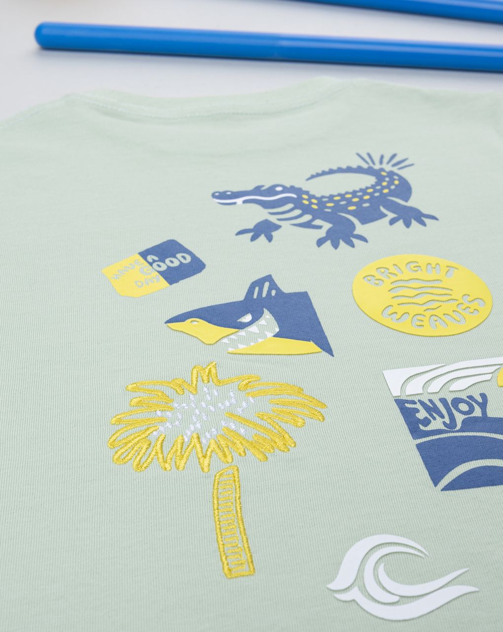 T-shirt mezza amnica verde bambino "shark"