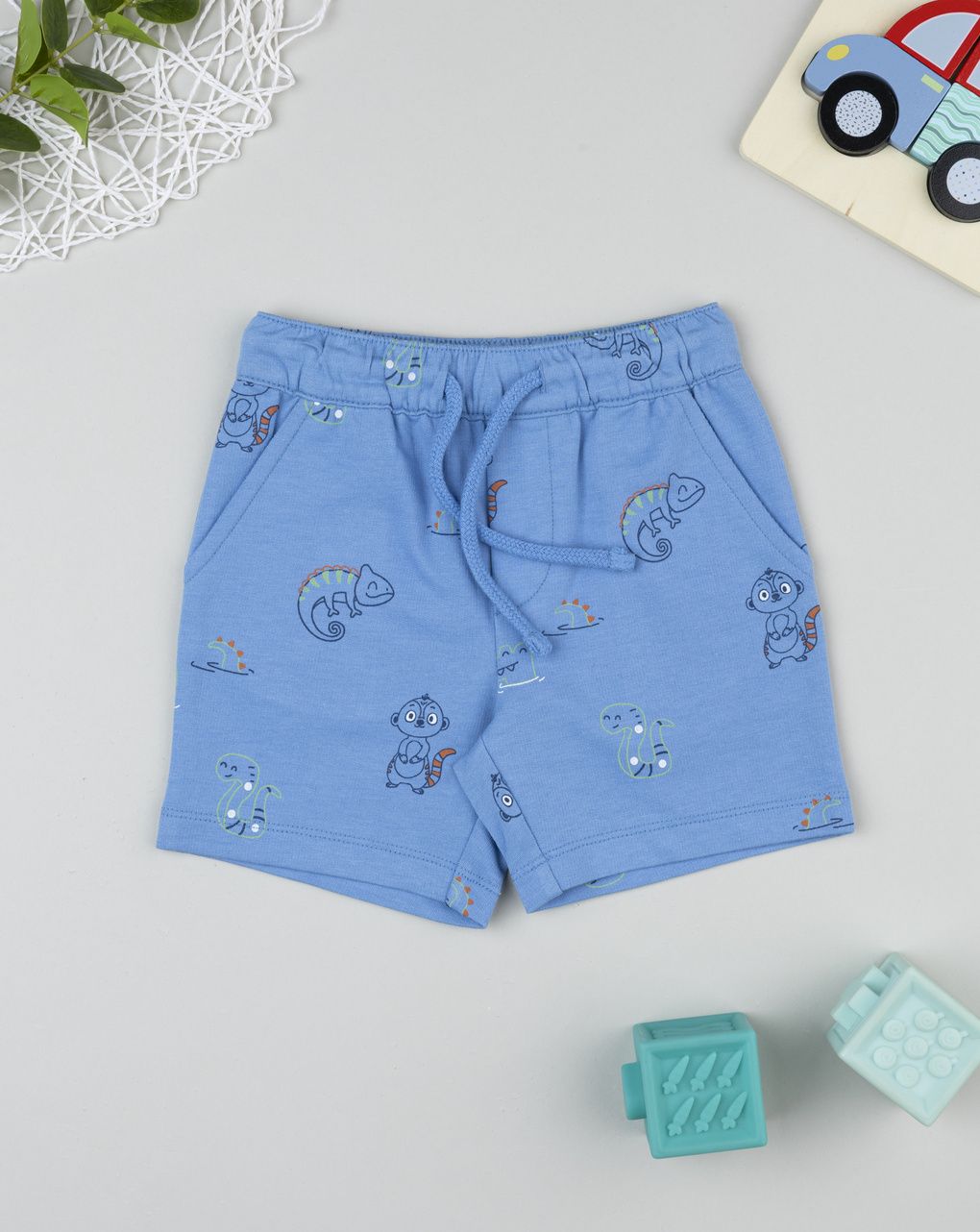 Shorts bimbo blu giungla