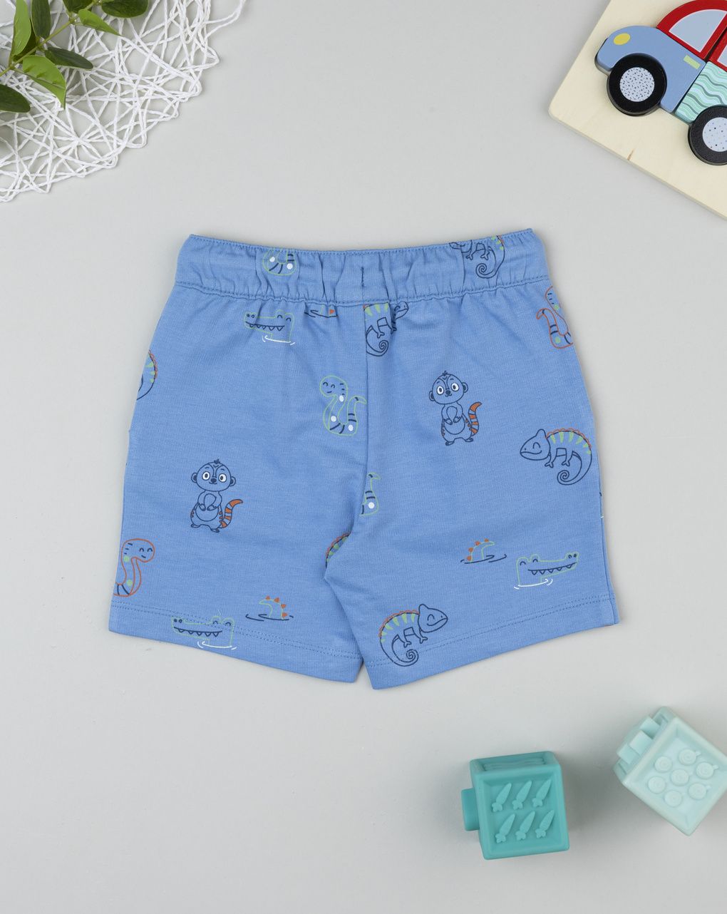 Shorts bimbo blu giungla