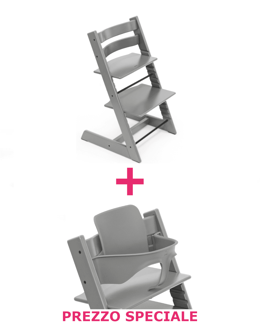 Tripp trapp® storm grey + babyset – personalizzabile – stokke®