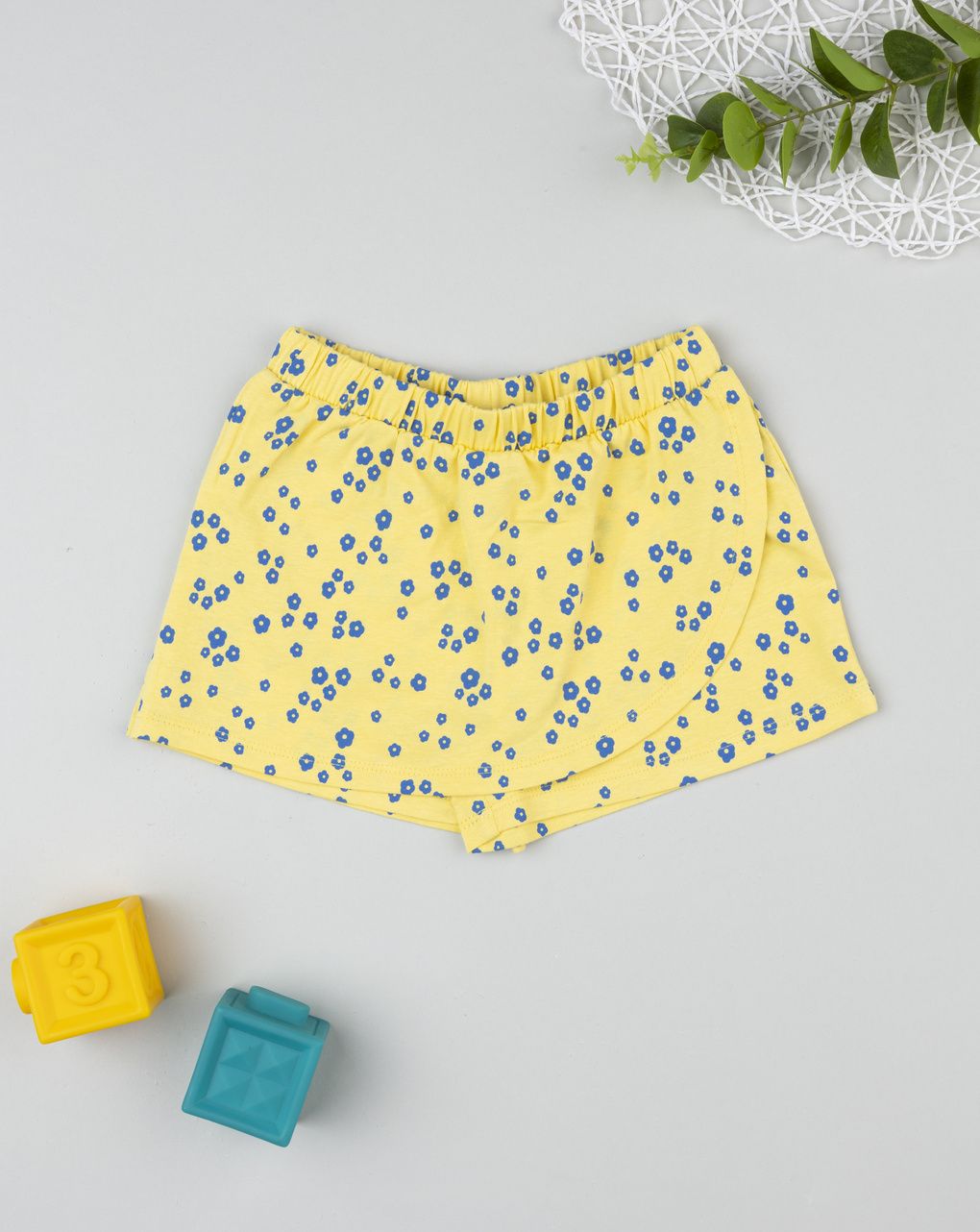 Gonna pantalone bimba gialla fiori