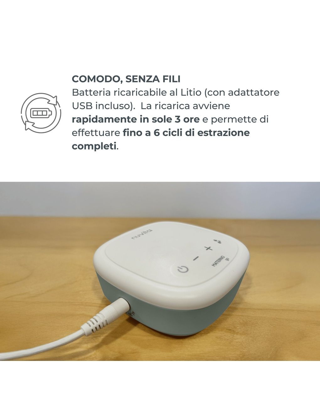Tiralatte elettrico singolo materno go - 1282c - nuvita
