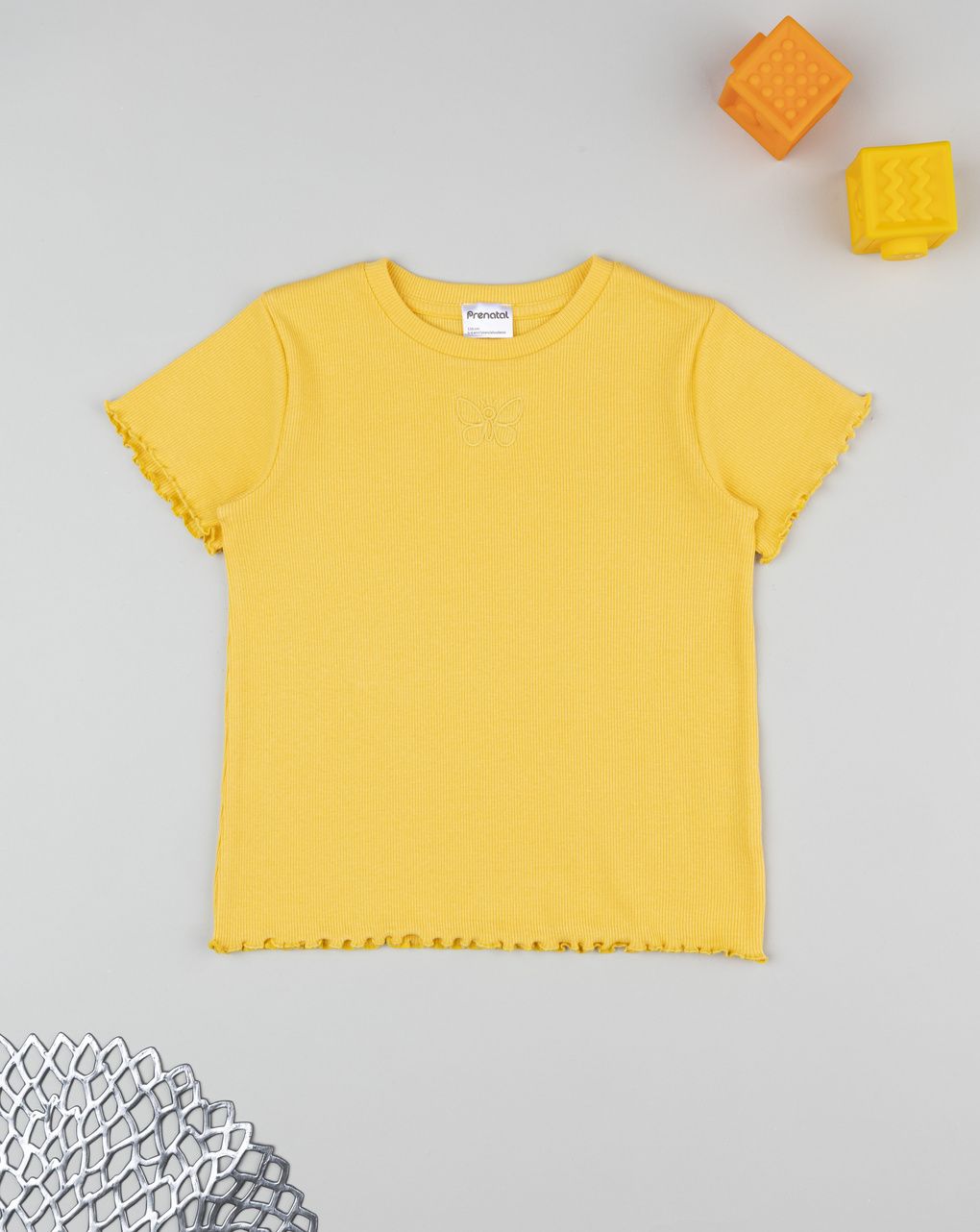 T-shirt bimba gialla mezza manica