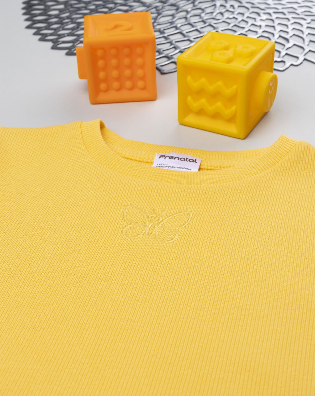 T-shirt bimba gialla mezza manica