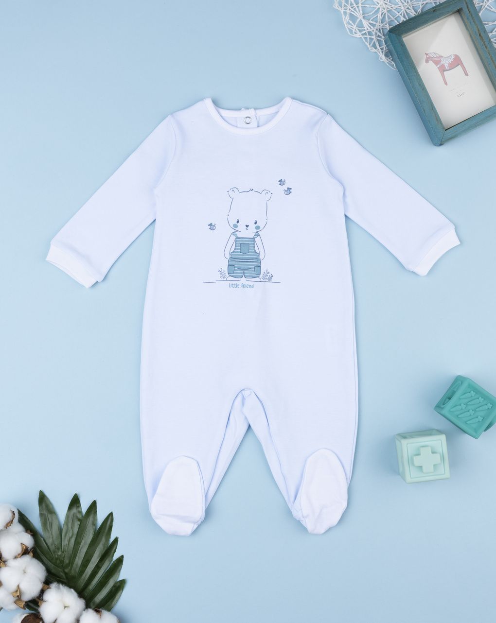 Tutina azzurra neonato orsetto