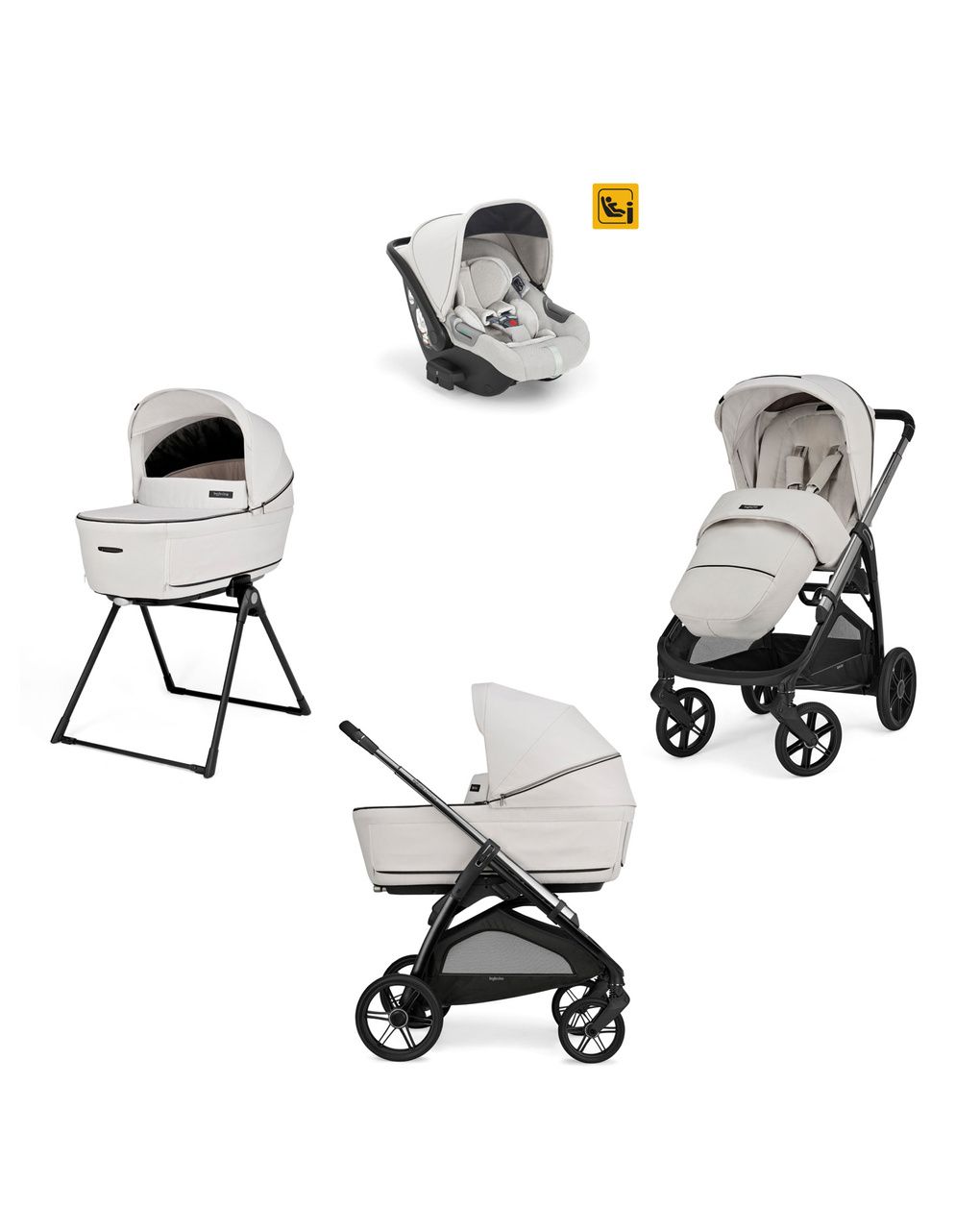 Sistema modulare aptica system quattro - opal ivory con telaio litio e seggiolino auto darwin infant - inglesina