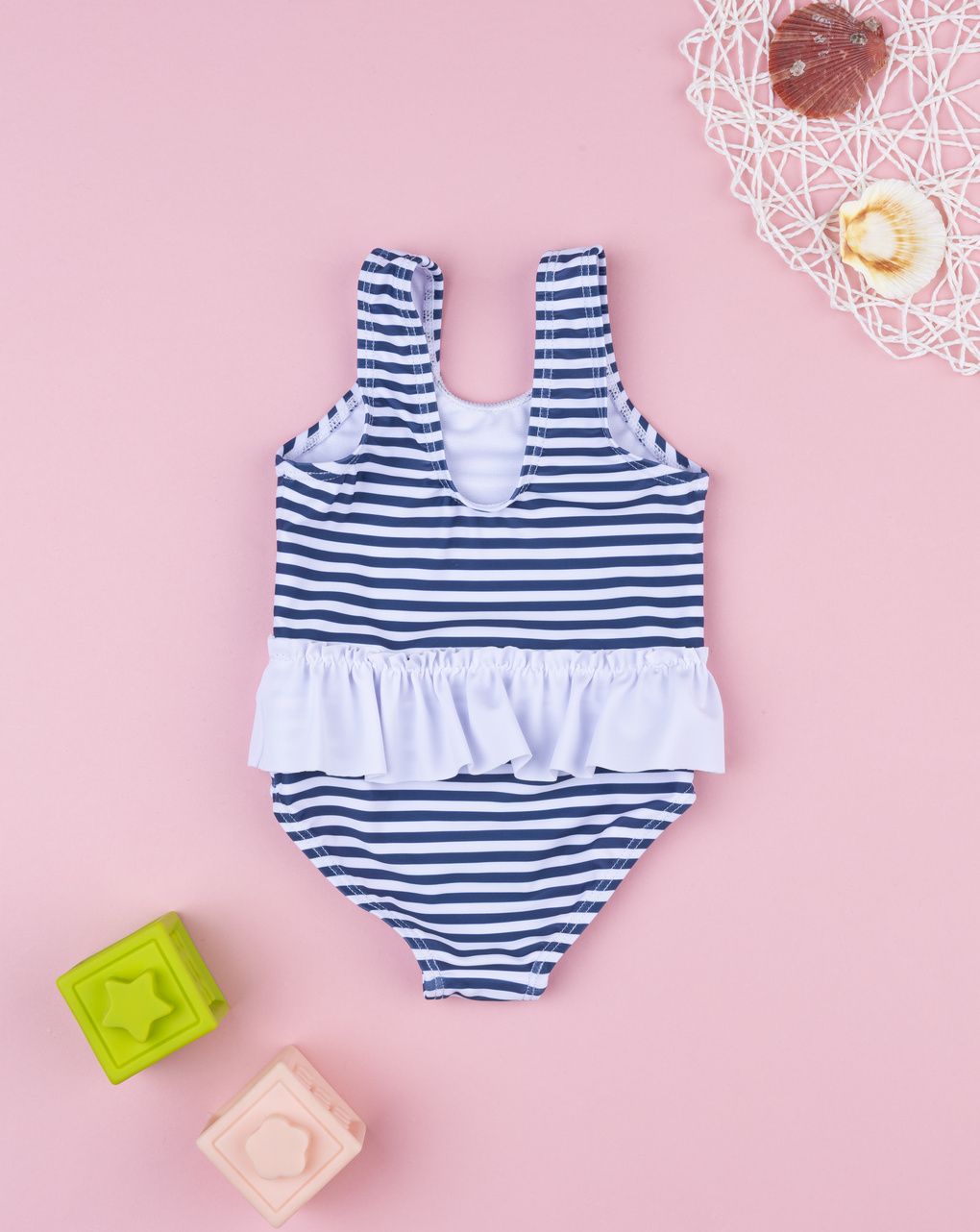 Costume intero bimba rigato