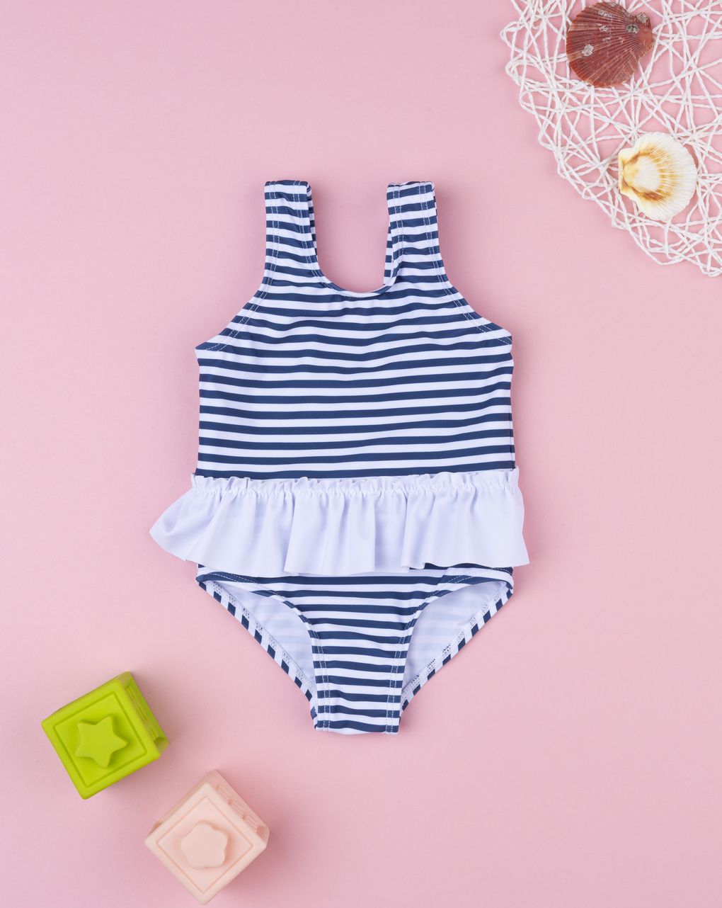 Costume intero bimba rigato