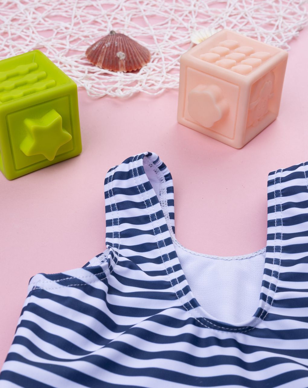 Costume intero bimba rigato