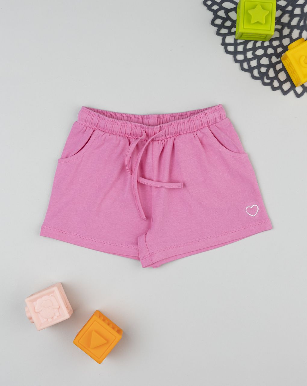 Shorts bimba rosa cuore