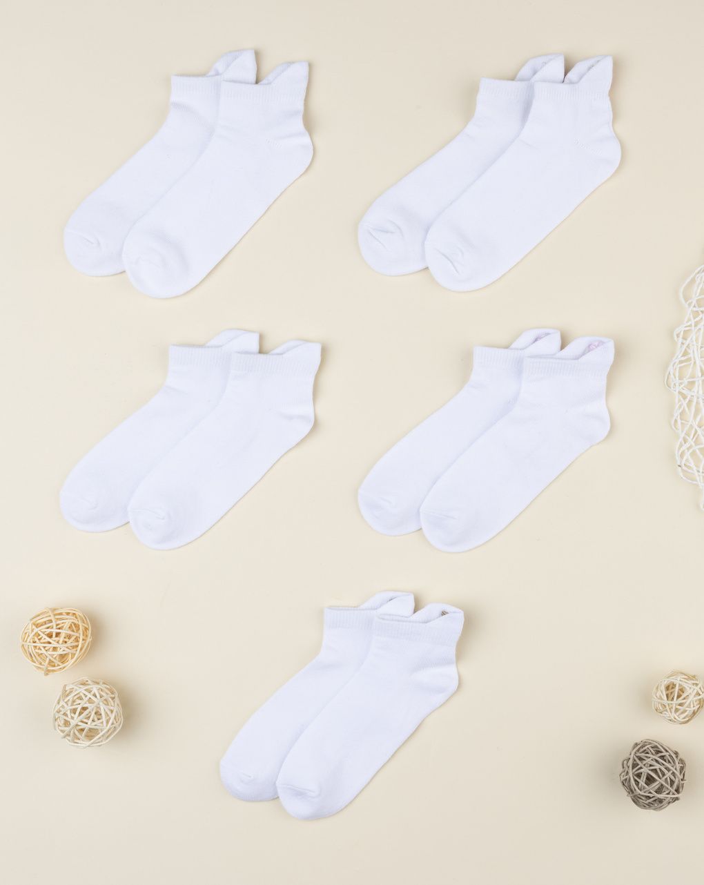Pack 5 calze bianche bambina