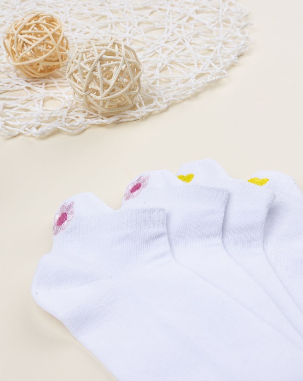 Pack 5 calze bianche bambina