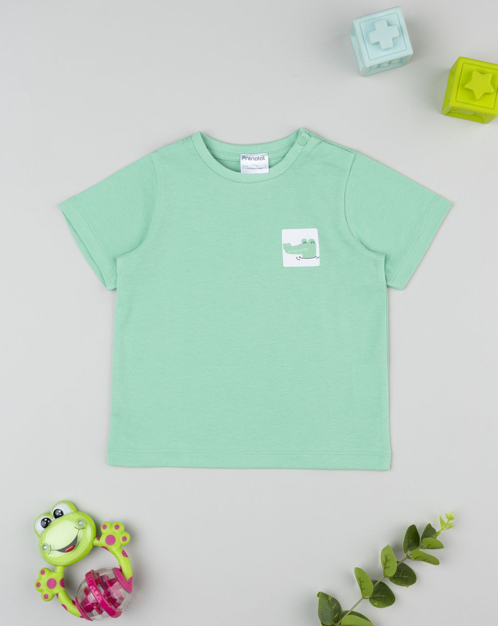 T-shirt bimbo verde chiaro coccodrillo