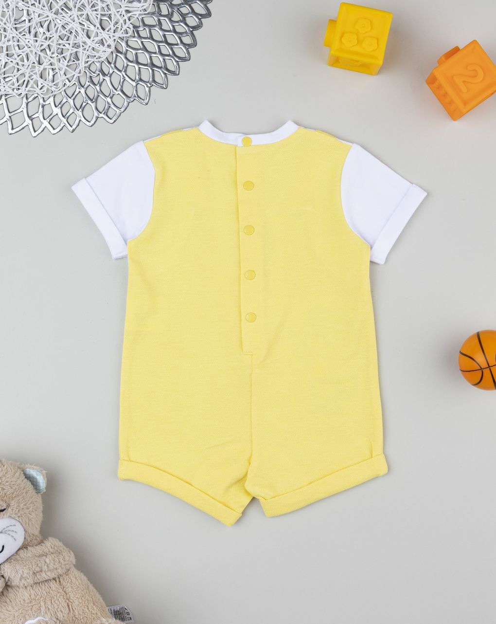 Pagliaccetto bimbo giallo basket