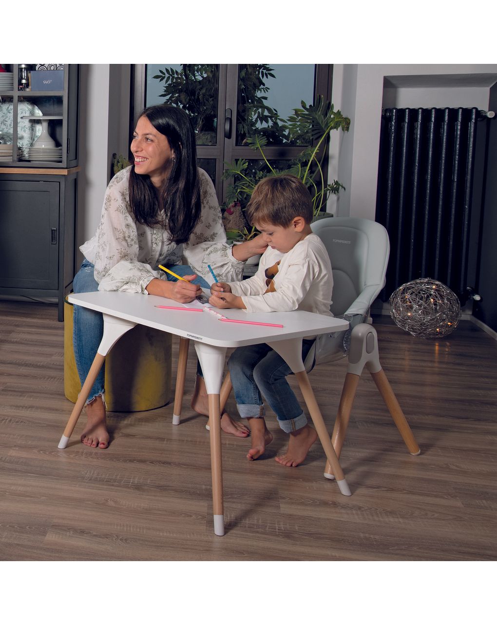 Seggiolone pappa bonito 2 in 1 grey - foppapedretti