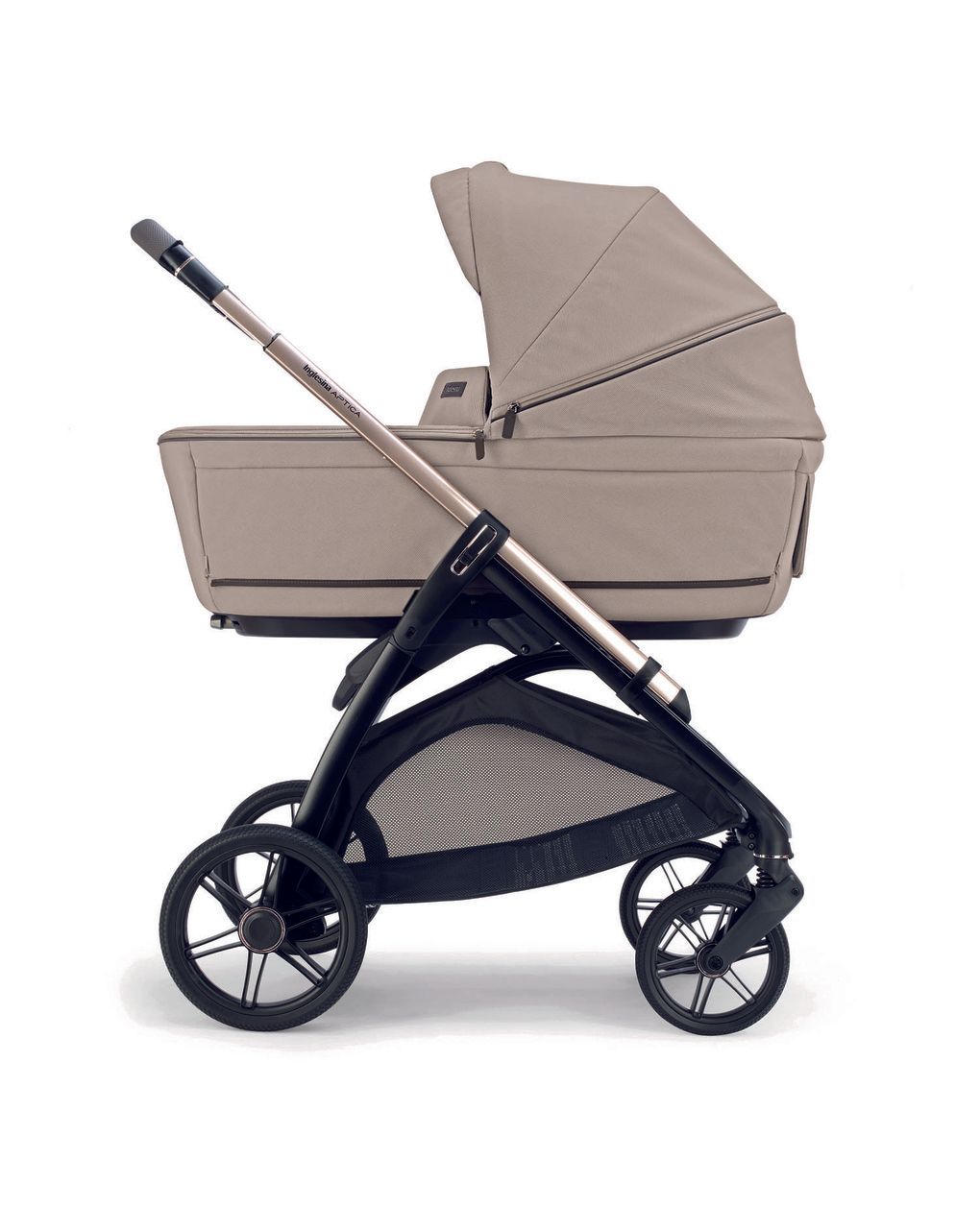 Aptica system quattro - vicuna beige con telaio palladio e seggiolino auto darwin infant recline evo - inglesina