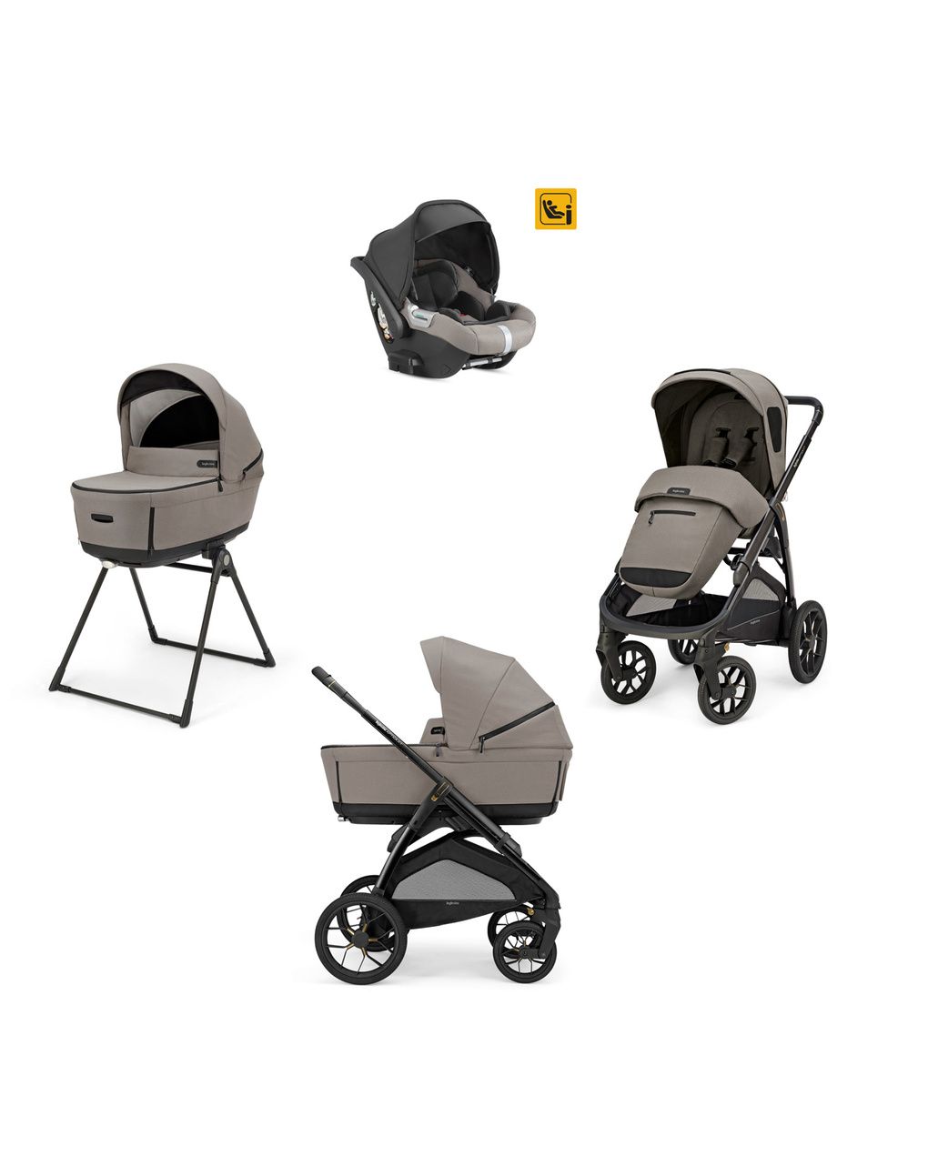 Aptica xt system quattro - tundra beige con telaio nero e seggiolino auto darwin infant - inglesina