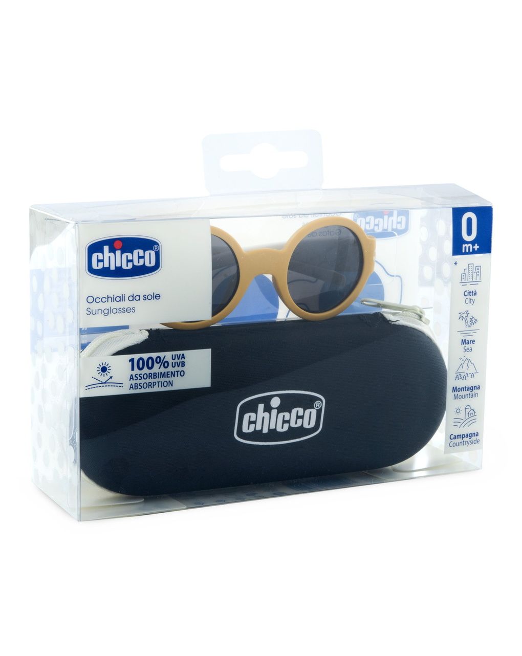 Occhiale da sole beige con lenti fumè 0m+ - chicco