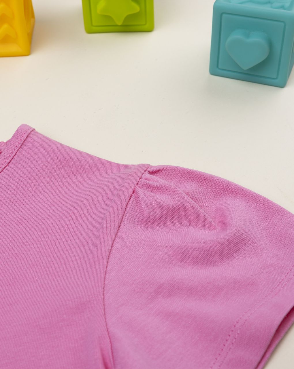 T-shirt fucsia mezza manica bambina con stampa