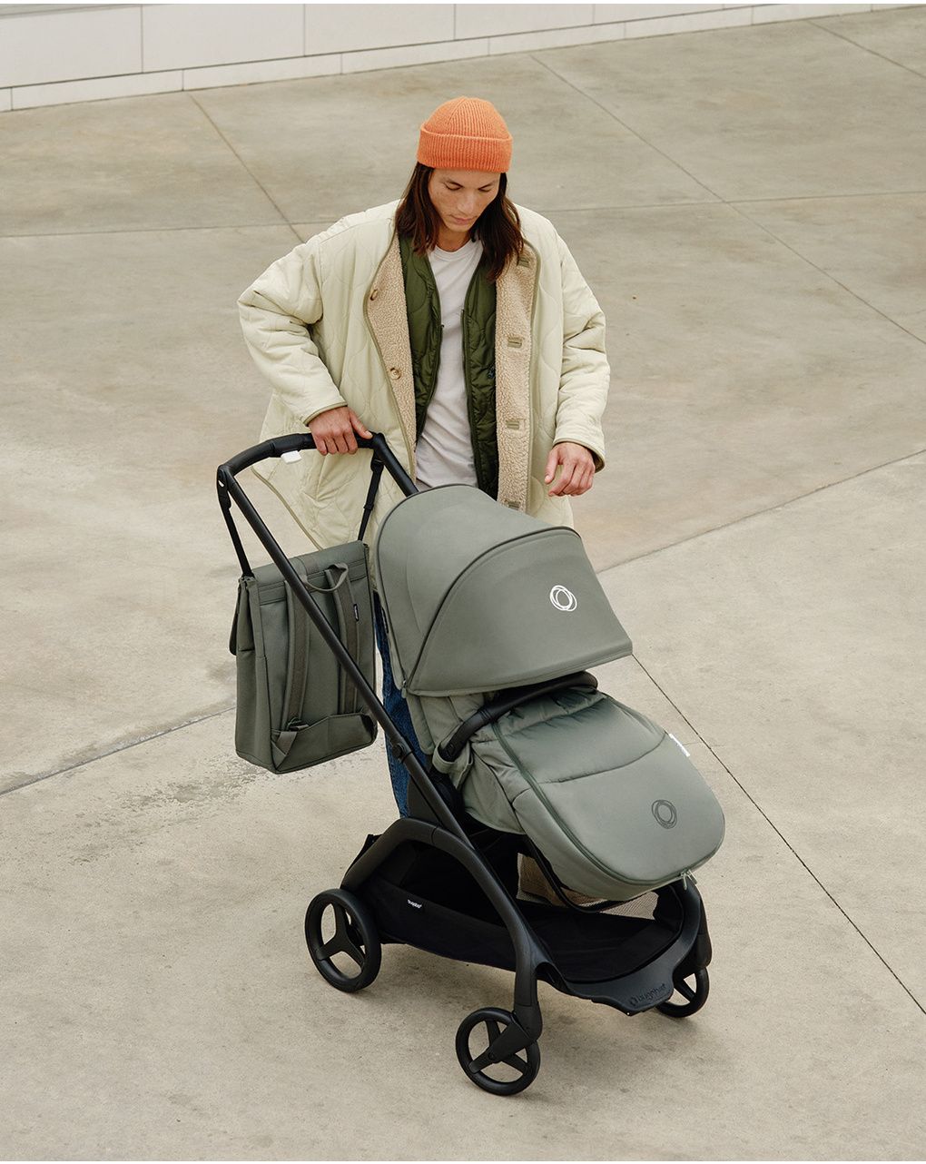 Passeggino dragonfly telaio black con seduta e cappottina forest green - bugaboo