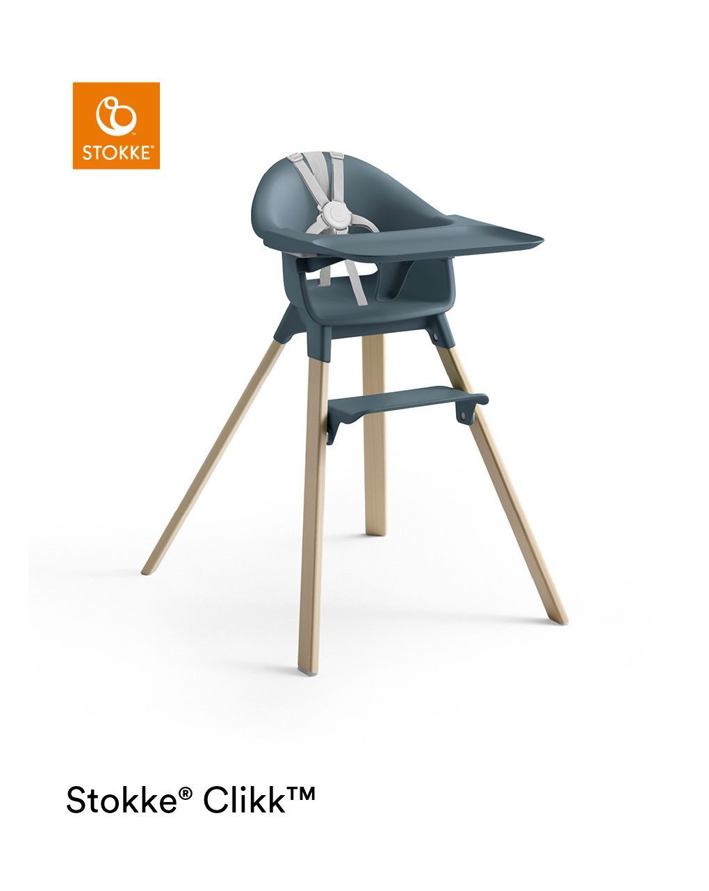Seggiolone clikk™ high chair - fjord blue - stokke