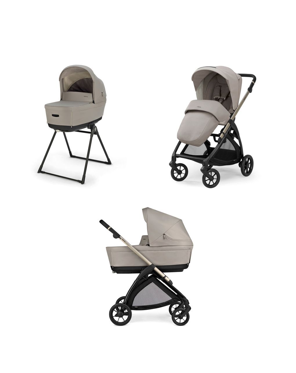 Electa system duo colore battery beige con telaio iridio black - inglesina