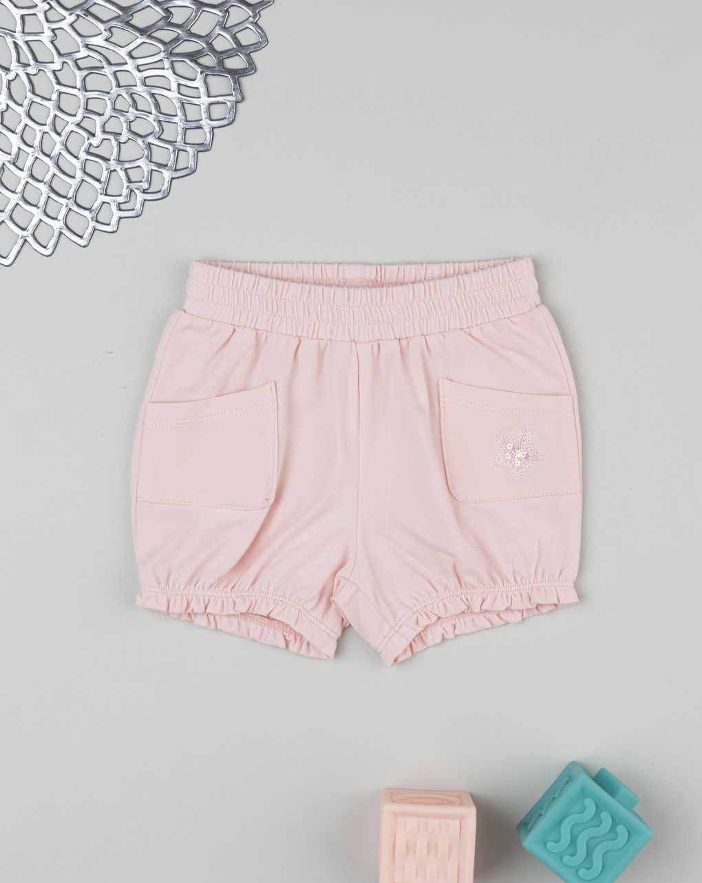 Shorts bimba rosa cipria