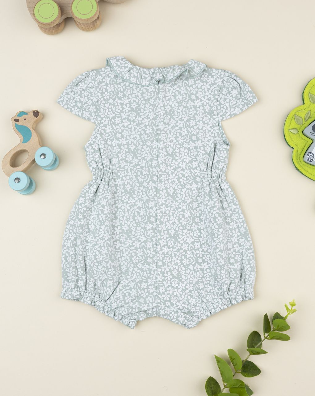 Pagliaccetto bimba verde con allover