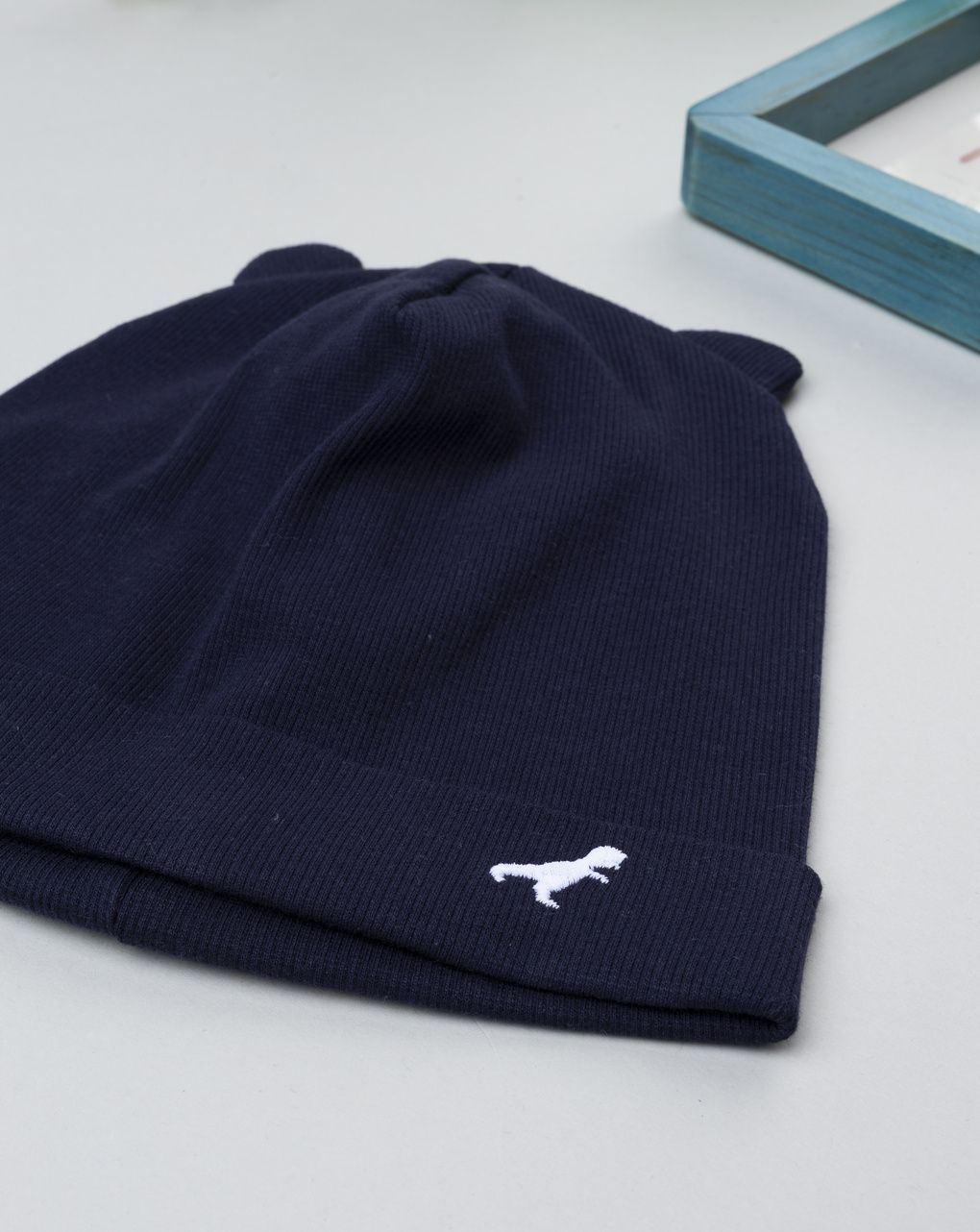 Berretto blu bambino con orecchie