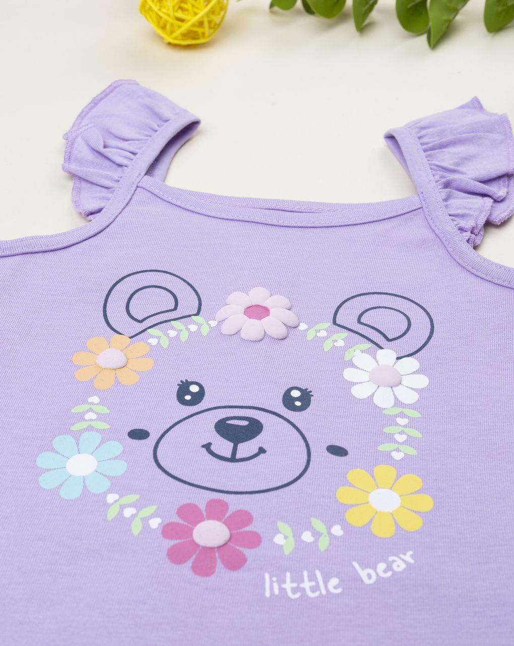Canotta bimba lilla orsetto