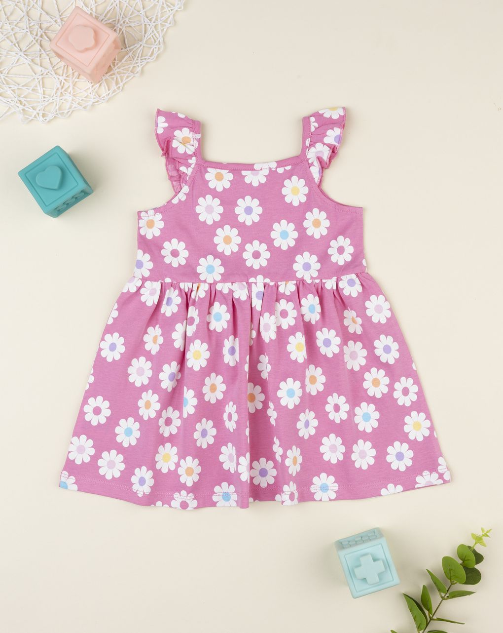 Abito rosa bimba margherite