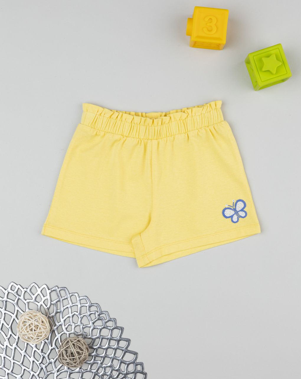 Shorts bimba gialli farfalla