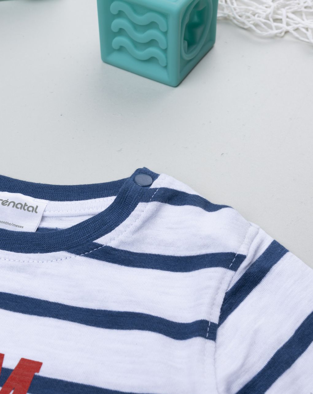 T-shirt rigata bianco/blu "team league"